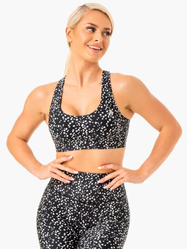 Reform Sports Bra - Black Speckle sold by Ryderwear