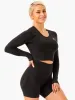 Sculpt Seamless Long Sleeve Top - Black Marl sold by Ryderwear
