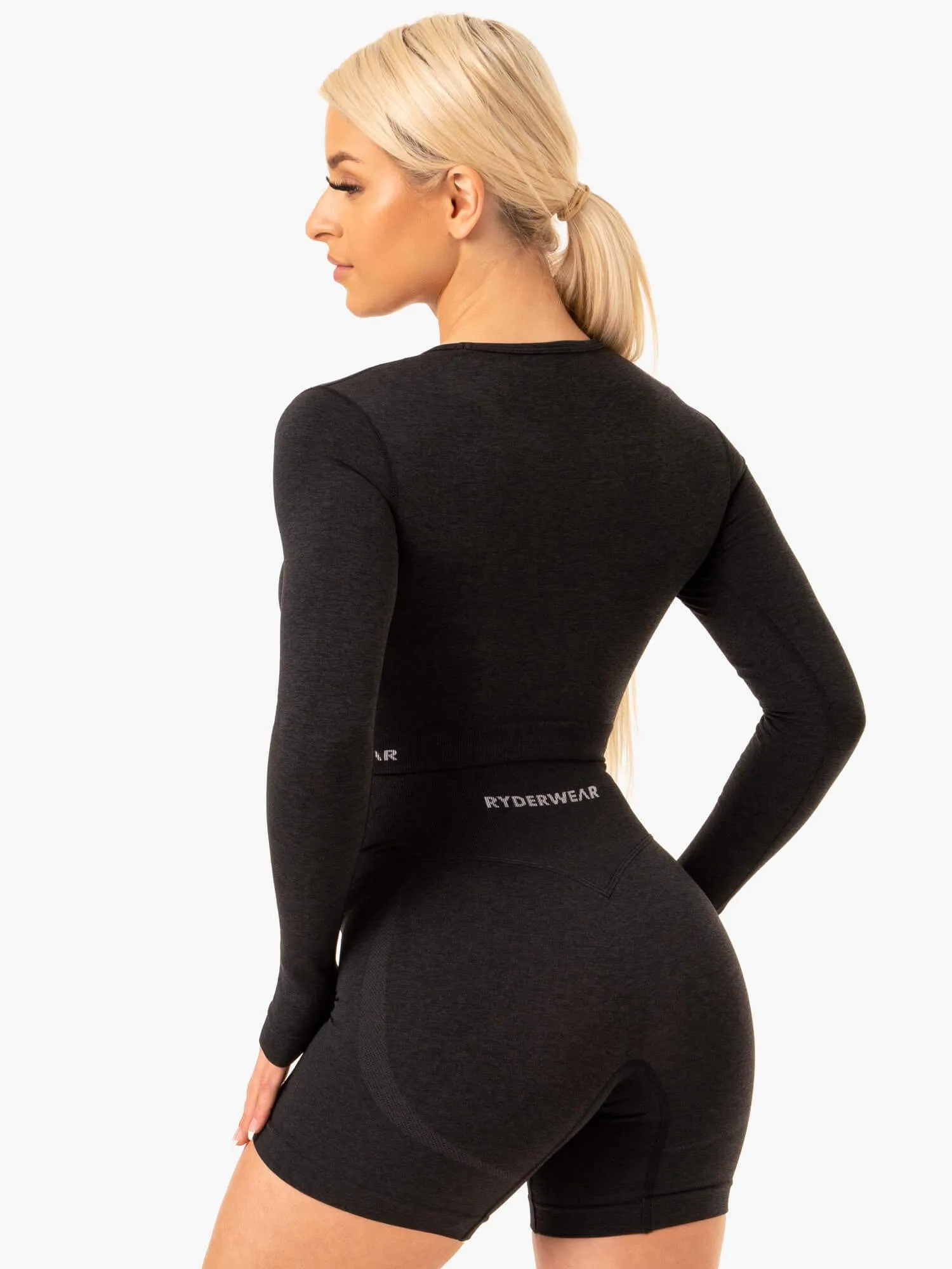 Sculpt Seamless Long Sleeve Top - Black Marl sold by Ryderwear product image thumbnail 2