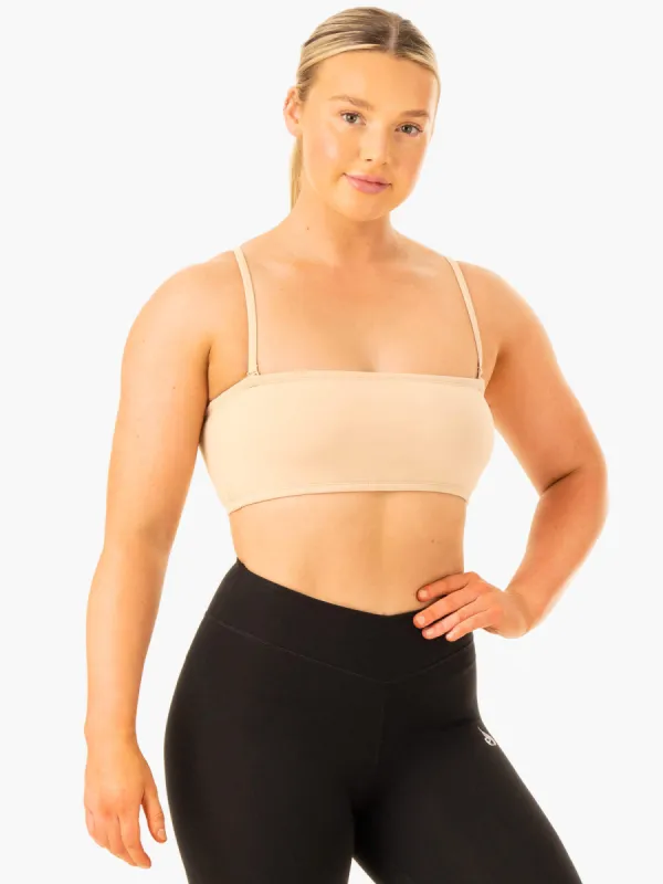 Convertible Bandeau Sports Bra - Sand sold by Ryderwear