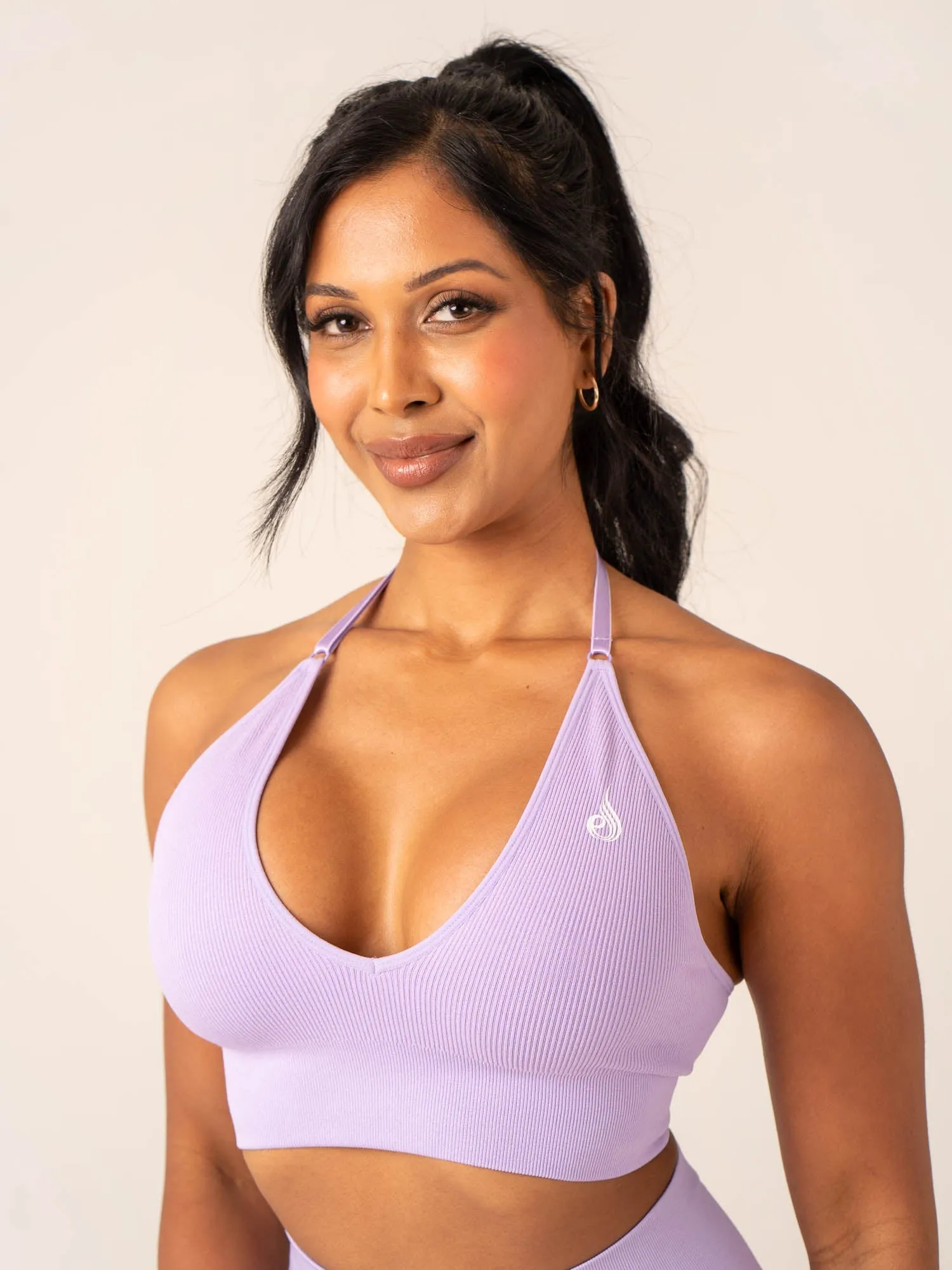 Lift Rib Seamless Halter Sports Bra - Lavender sold by Ryderwear product image thumbnail 2
