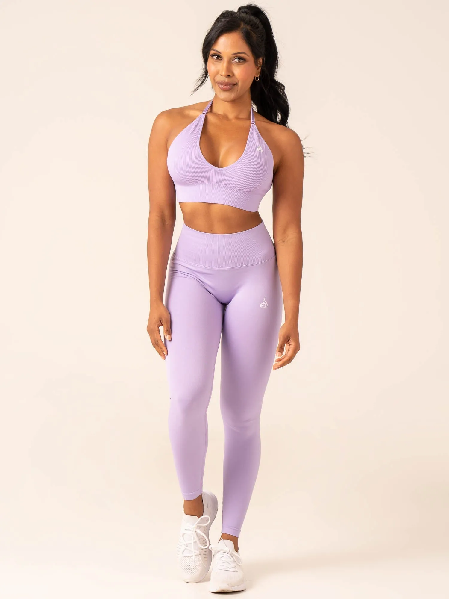 Lift Rib Seamless Halter Sports Bra - Lavender sold by Ryderwear product image thumbnail 5