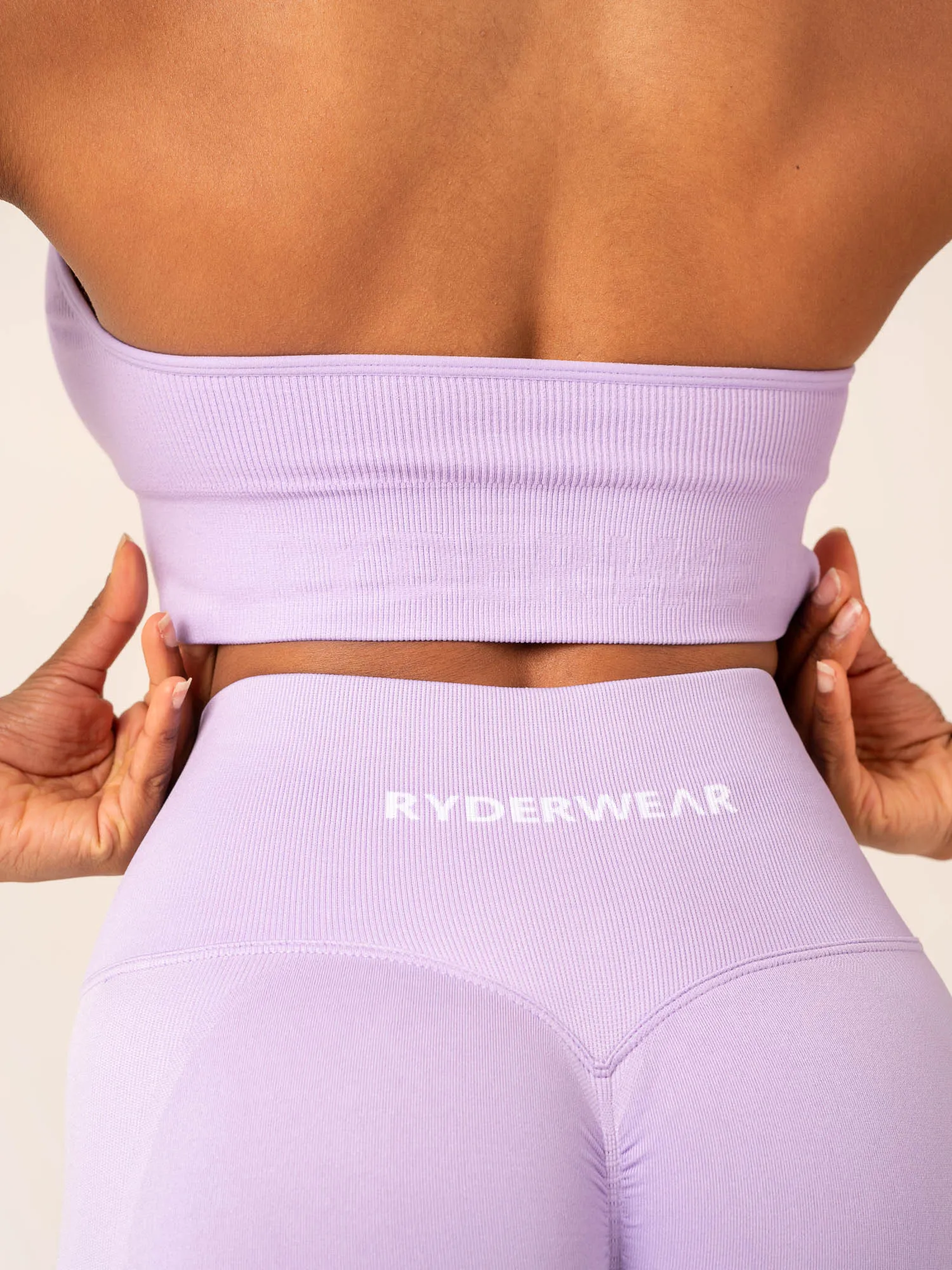 Lift Rib Seamless Halter Sports Bra - Lavender sold by Ryderwear product image thumbnail 4