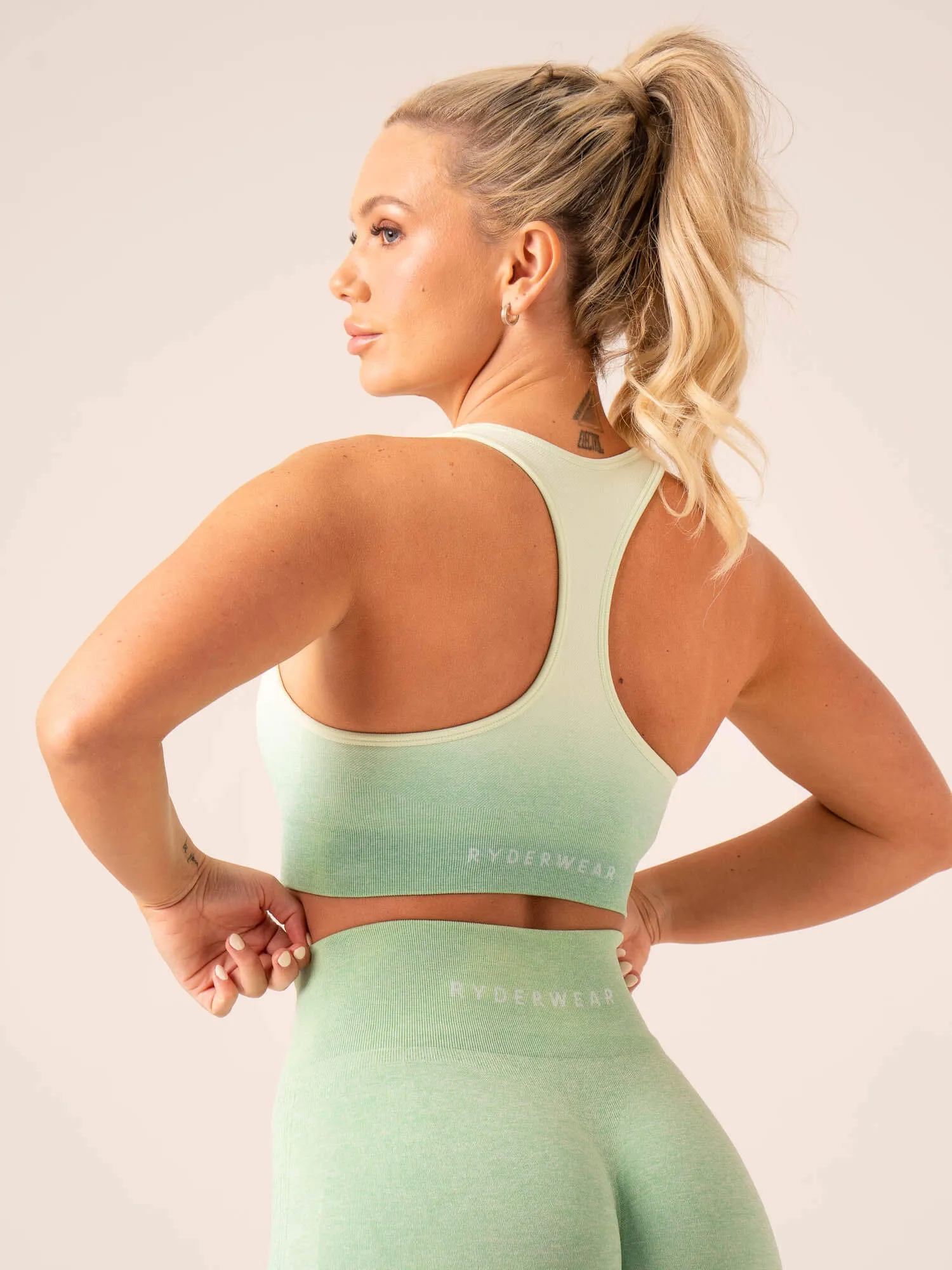 Ombre Seamless Sports Bra - Lime Ombre sold by Ryderwear product image thumbnail 2