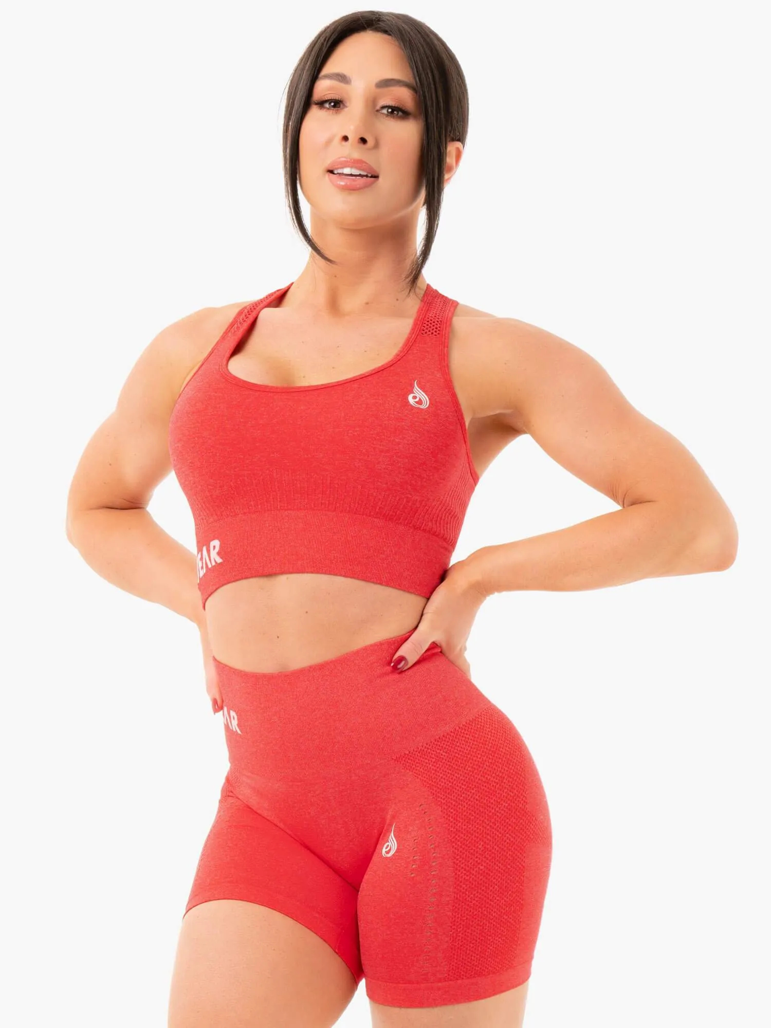 Seamless Staples Sports Bra - Red Marl sold by Ryderwear product image thumbnail 2