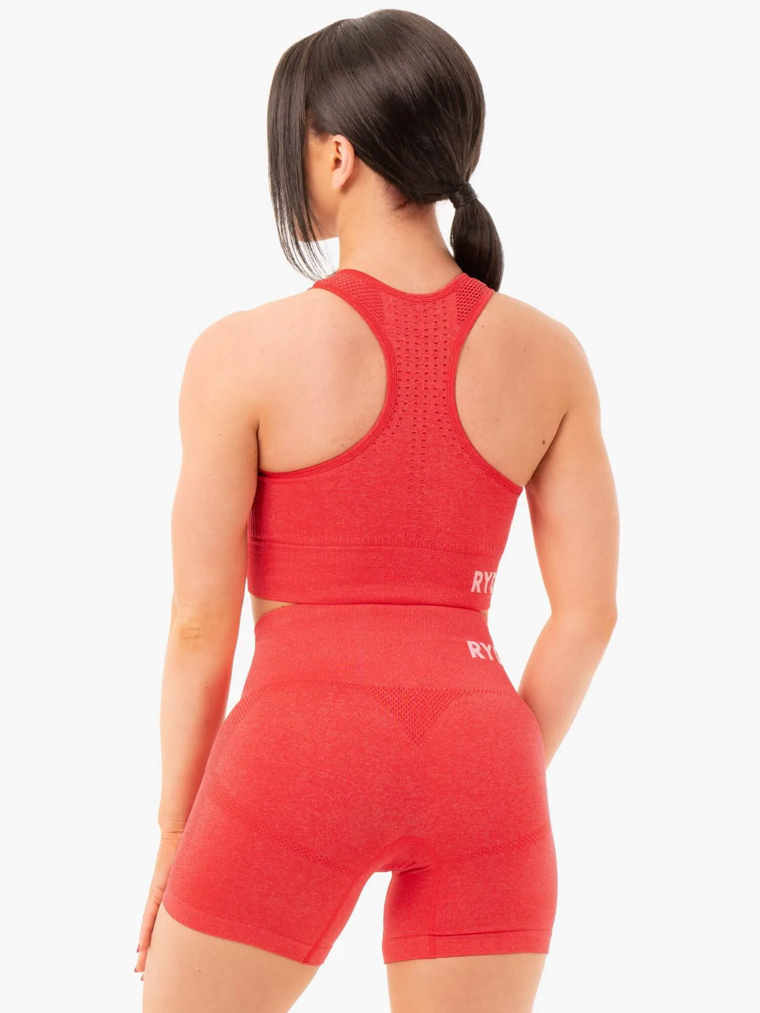 Seamless Staples Sports Bra - Red Marl sold by Ryderwear product image thumbnail 3
