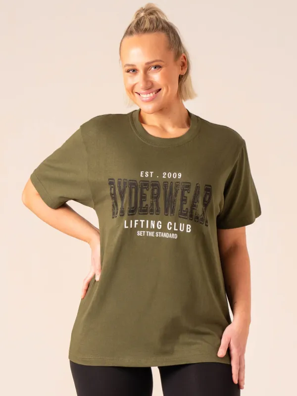 Grit Oversized T-Shirt - Olive sold by Ryderwear