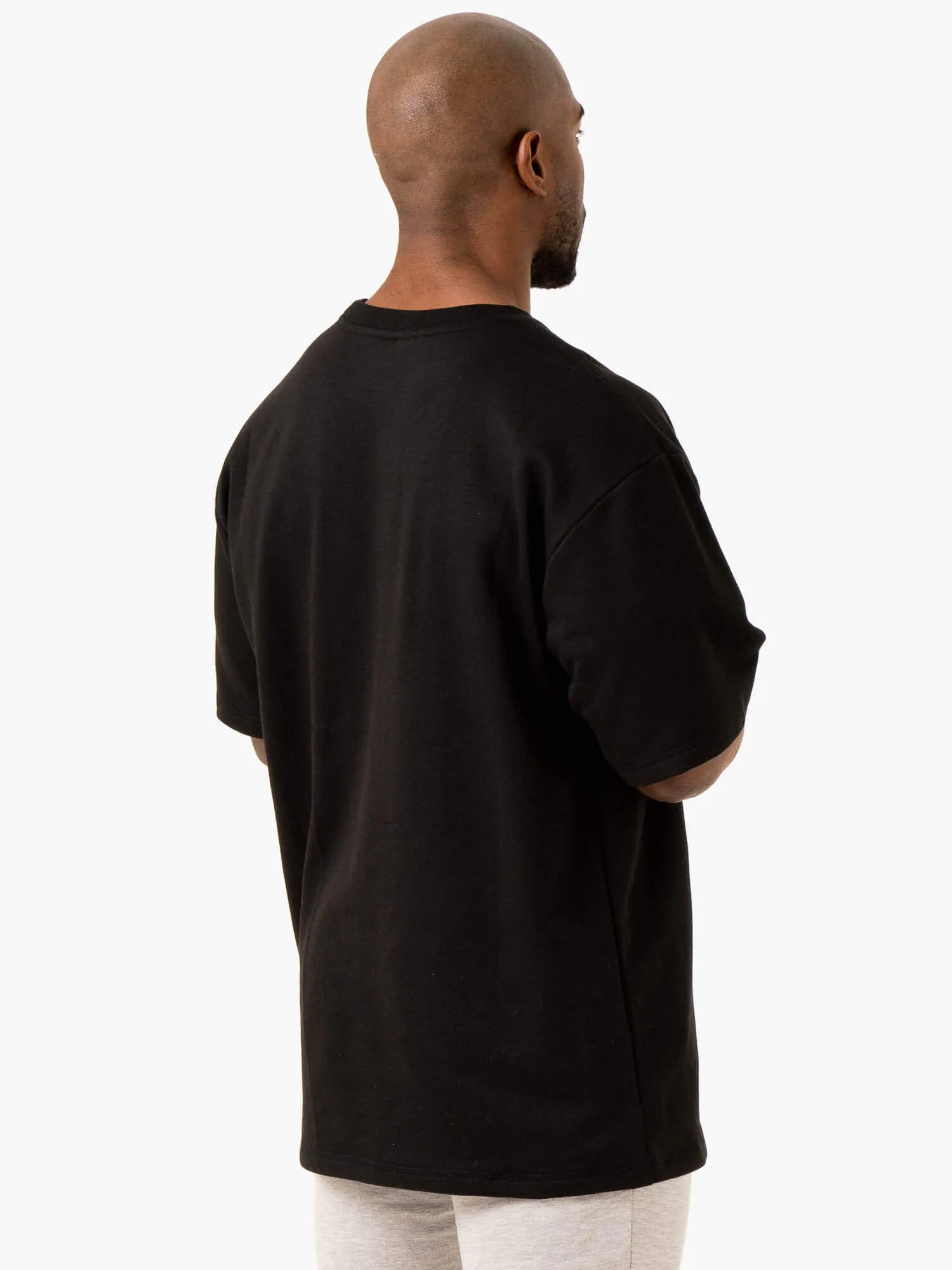 Throwback Oversized Fleece T-Shirt - Black sold by Ryderwear product image thumbnail 3