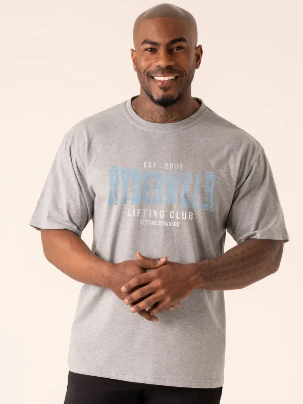 Grit Oversized T-Shirt - Grey Marl sold by Ryderwear