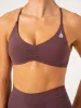 NKD Stonewash Sports Bra - Chocolate Stonewash sold by Ryderwear