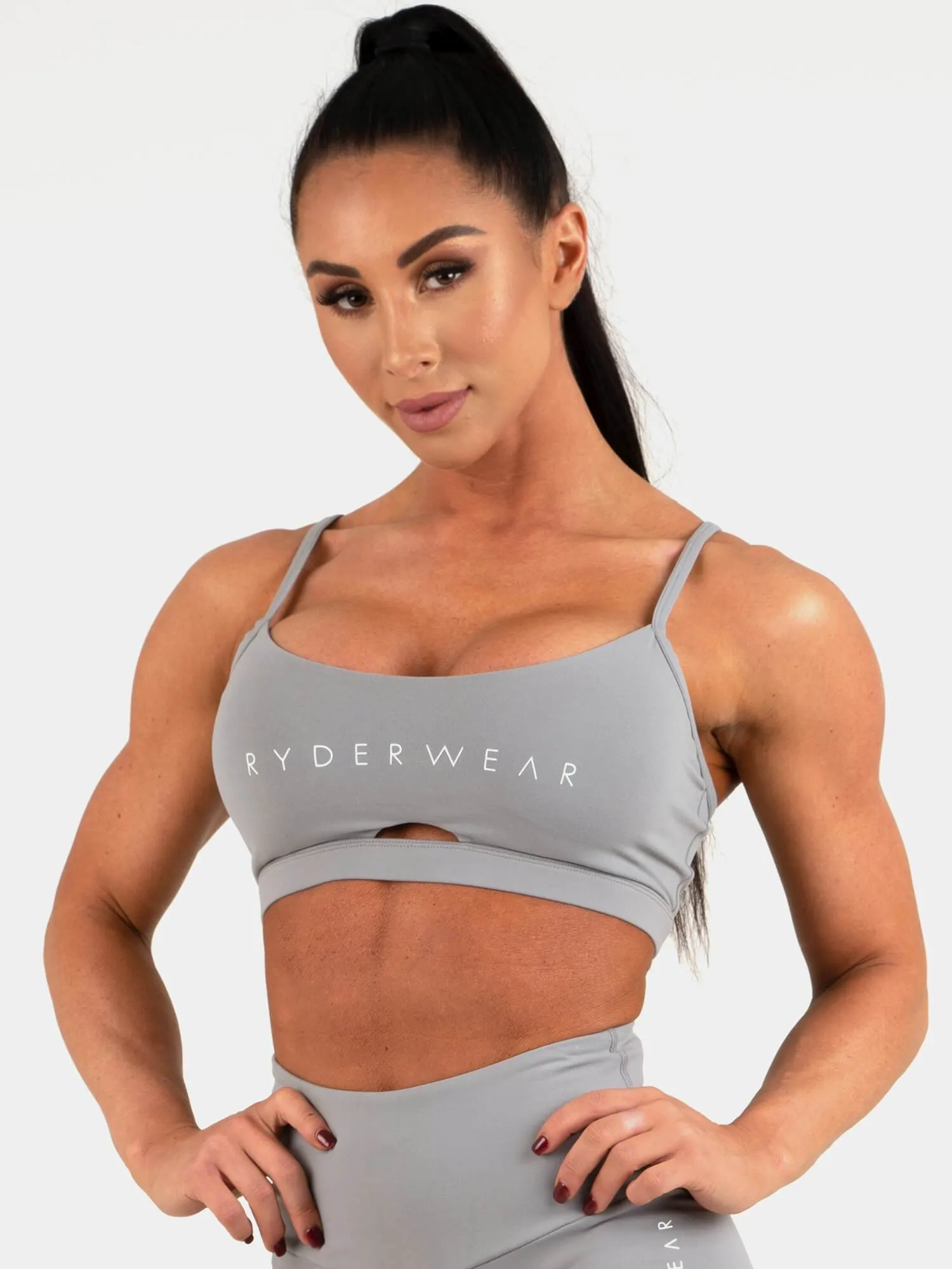 Staples Sports Bra - Grey sold by Ryderwear
