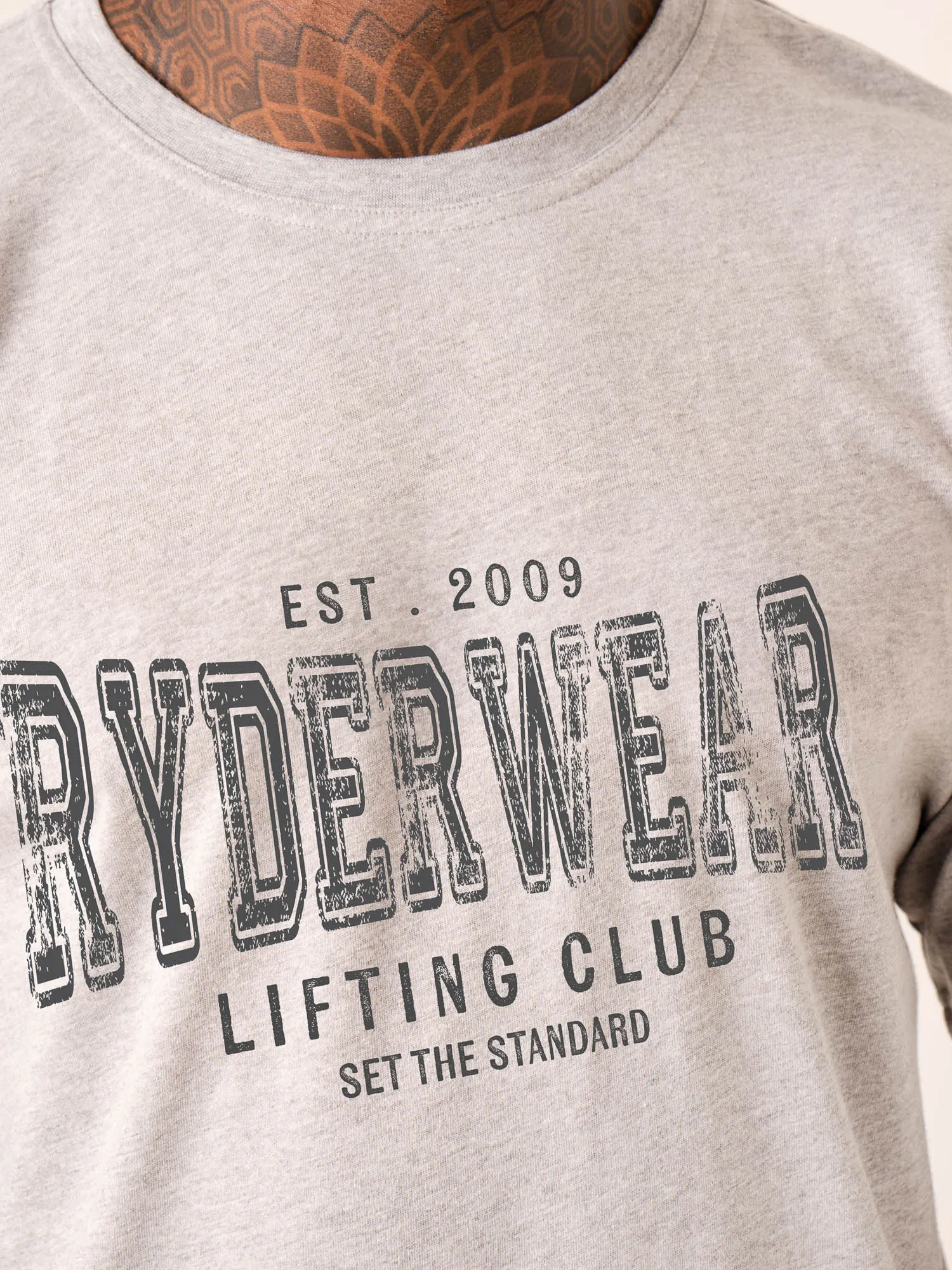 Grit Oversized T-Shirt - Snow Marl/Charcoal sold by Ryderwear product image thumbnail 3