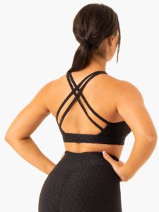 Optic V-Neck Sports Bra - Black sold by Ryderwear