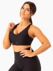 Optic V-Neck Sports Bra - Black sold by Ryderwear