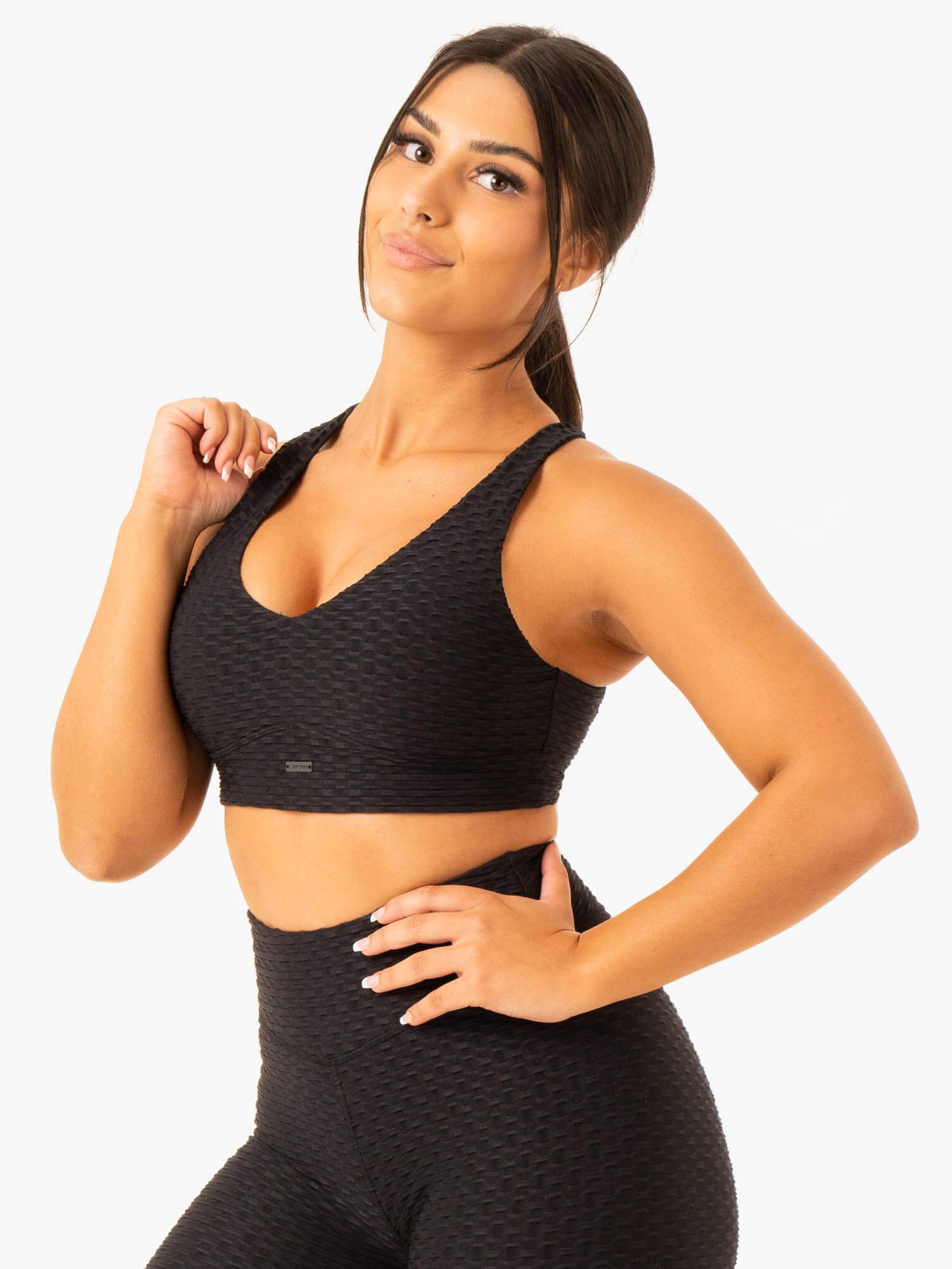 Optic V-Neck Sports Bra - Black sold by Ryderwear product image thumbnail 3