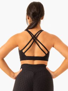 Optic V-Neck Sports Bra - Black sold by Ryderwear