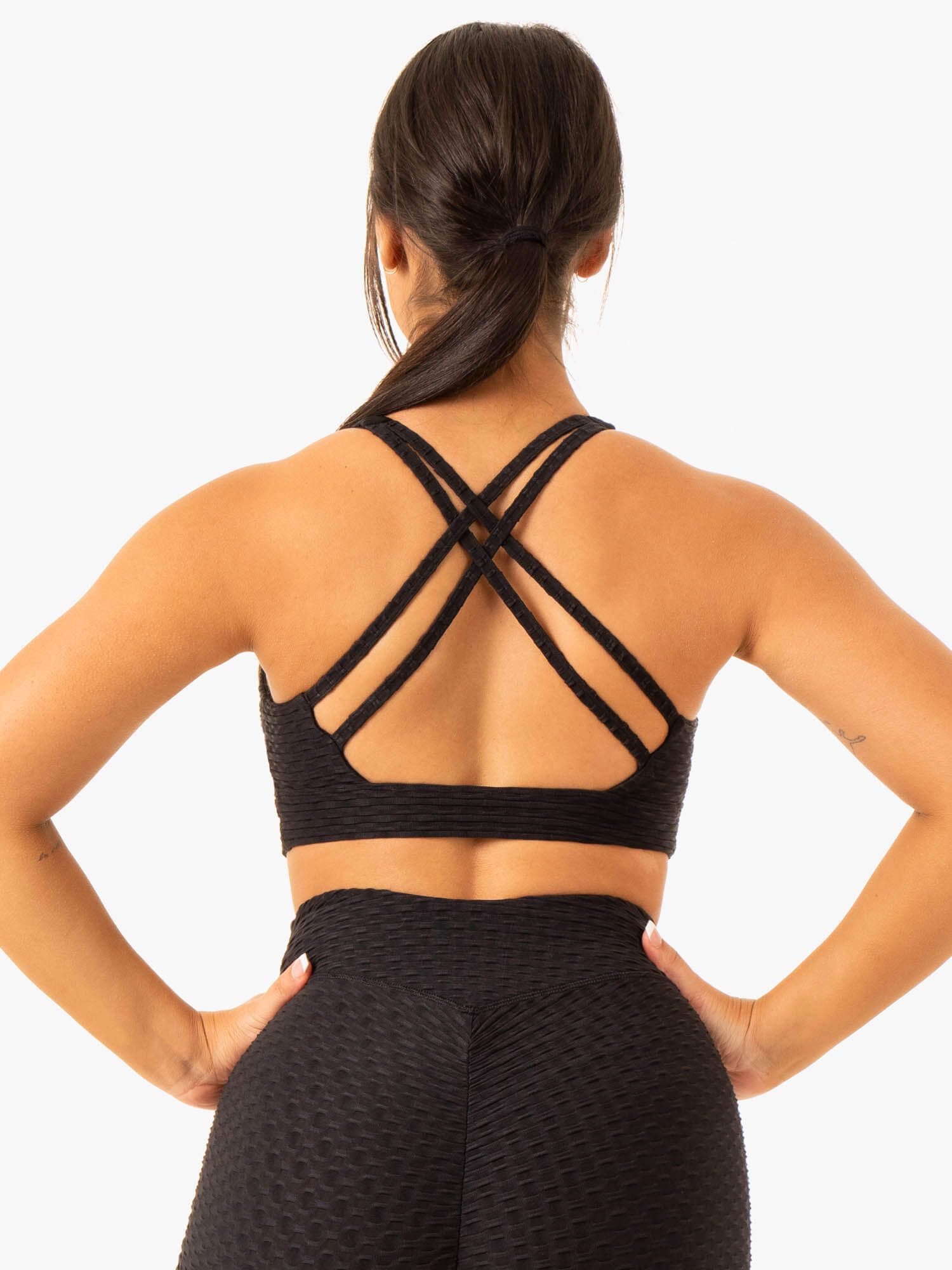 Optic V-Neck Sports Bra - Black sold by Ryderwear product image thumbnail 4