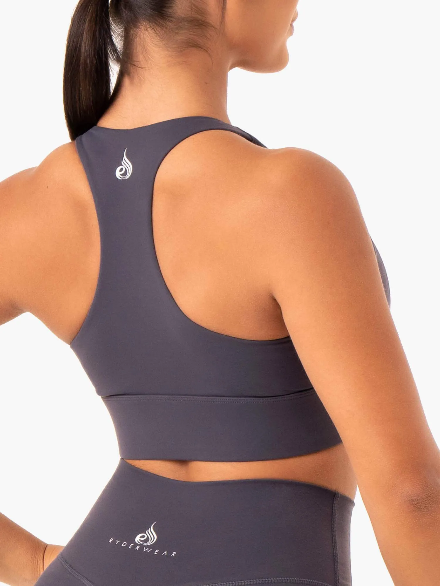 Base Racer Back Sports Bra - Charcoal sold by Ryderwear product image thumbnail 2