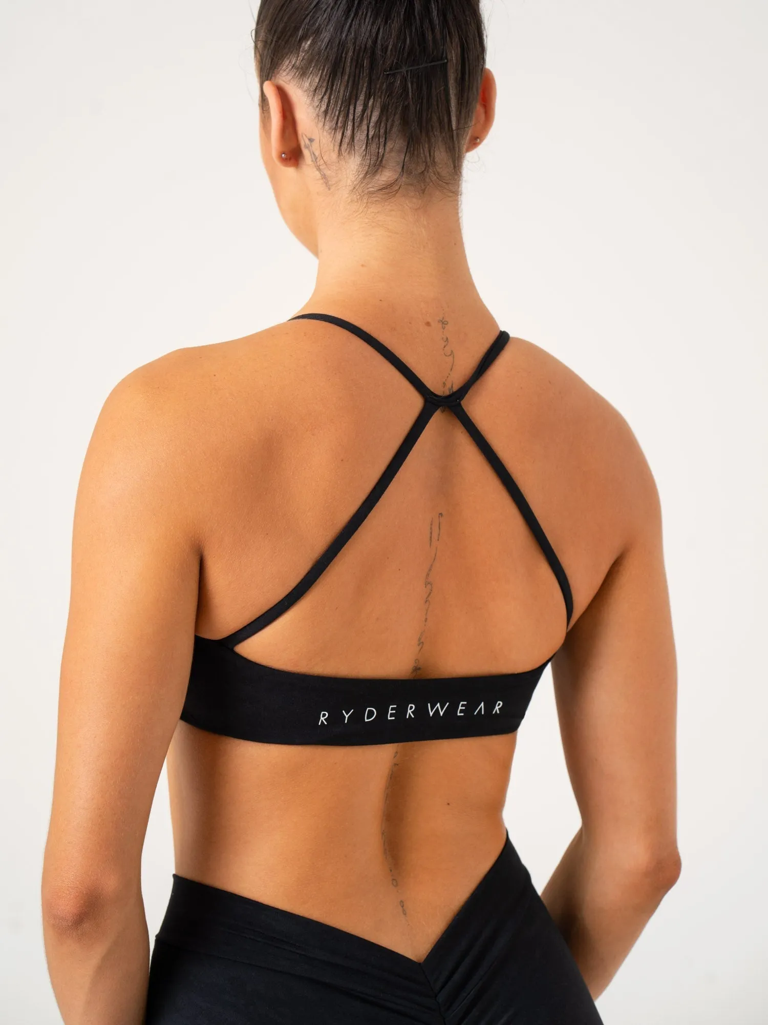 NKD Stonewash Sports Bra - Black Stonewash sold by Ryderwear product image thumbnail 4
