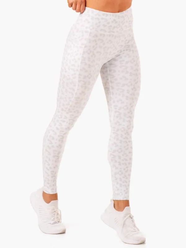 Ultra High Waisted Pocket Leggings - Snow Leopard sold by Ryderwear