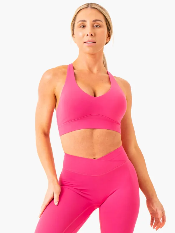 NKD Cross Over Sports Bra - Fuscia sold by Ryderwear