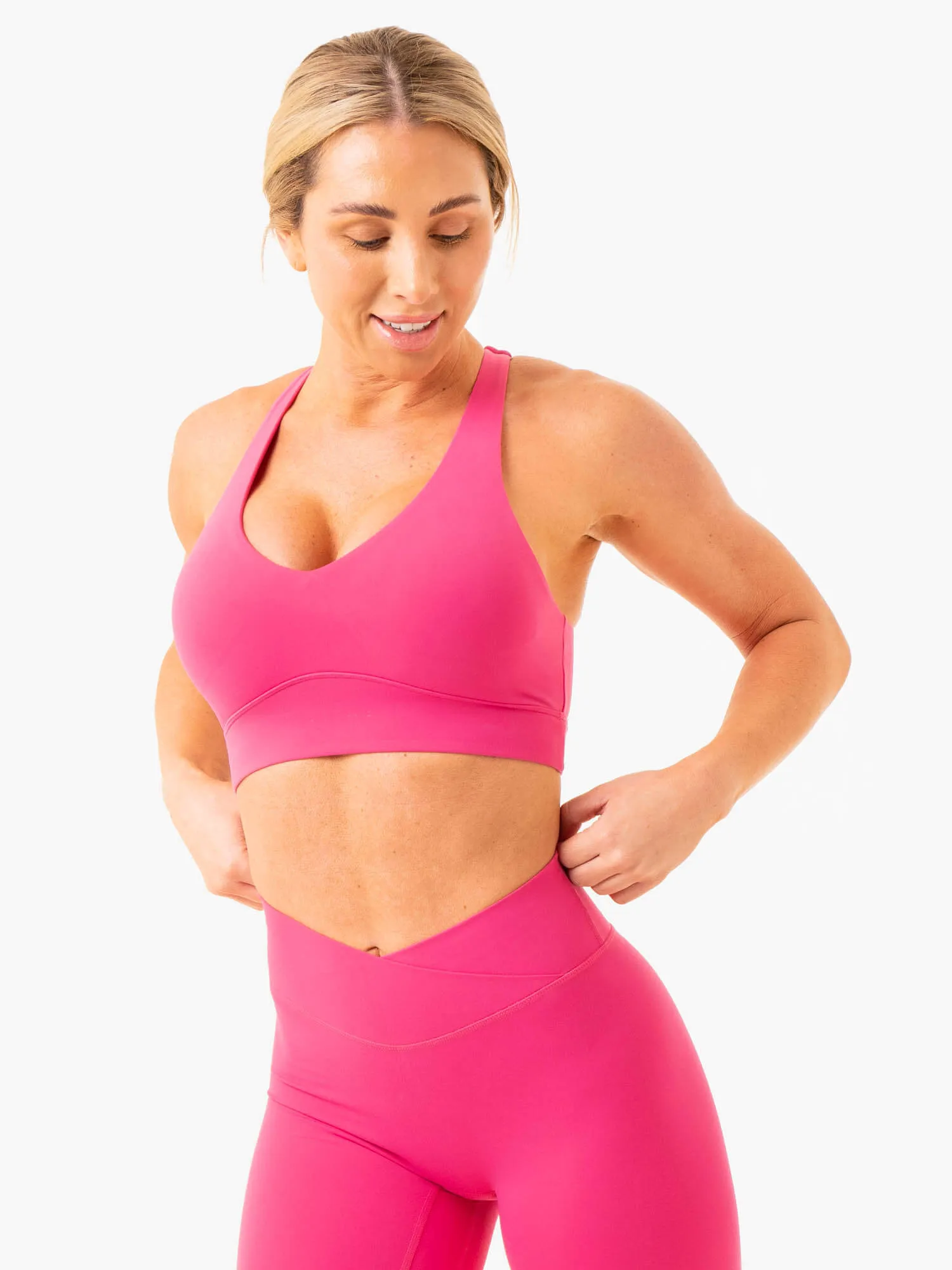 NKD Cross Over Sports Bra - Fuscia sold by Ryderwear product image thumbnail 4
