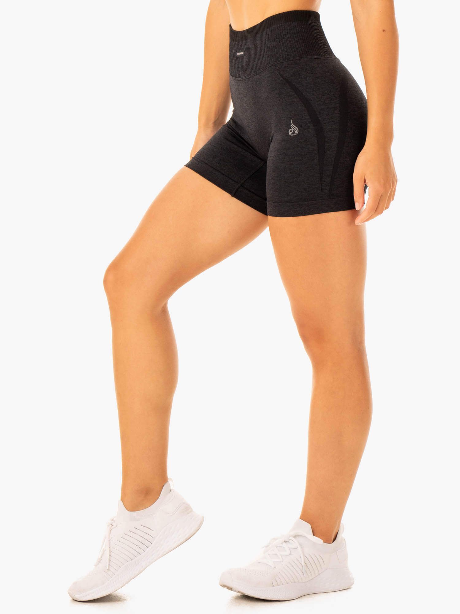 Excel Seamless High Waisted Shorts - Black Marl sold by Ryderwear