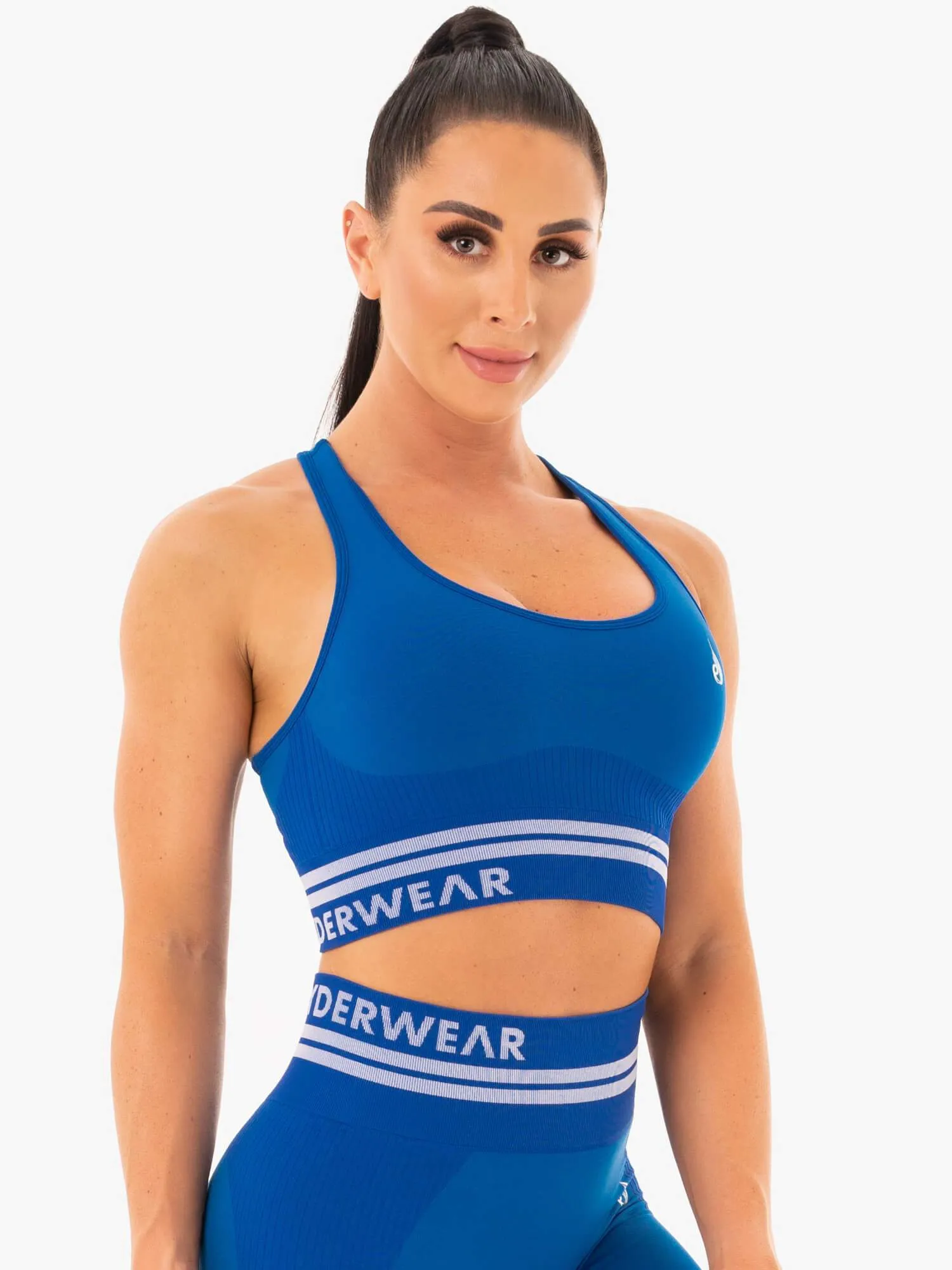 Freestyle Seamless Longline Sports Bra - Blue sold by Ryderwear product image thumbnail 5
