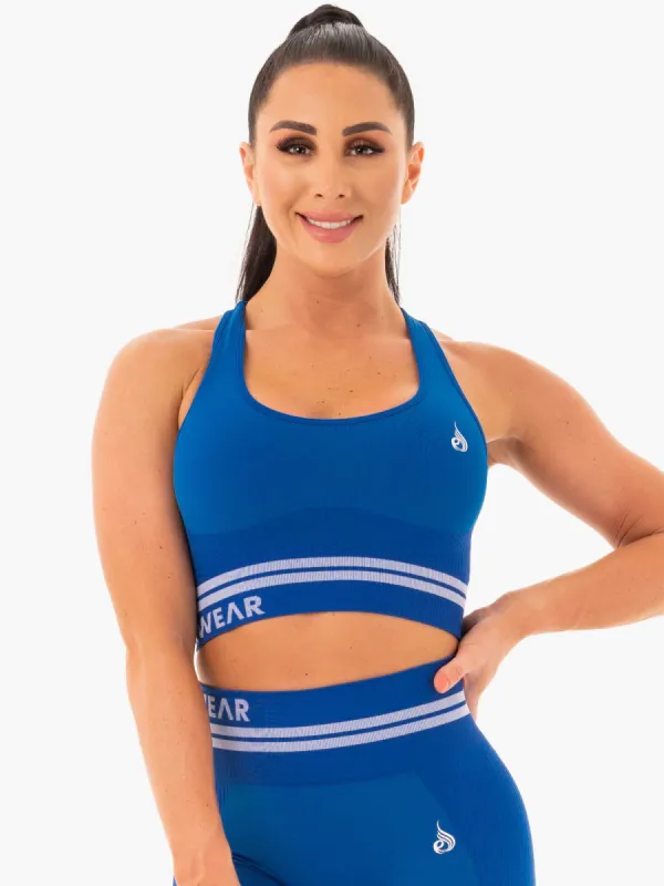 Freestyle Seamless Longline Sports Bra - Blue sold by Ryderwear