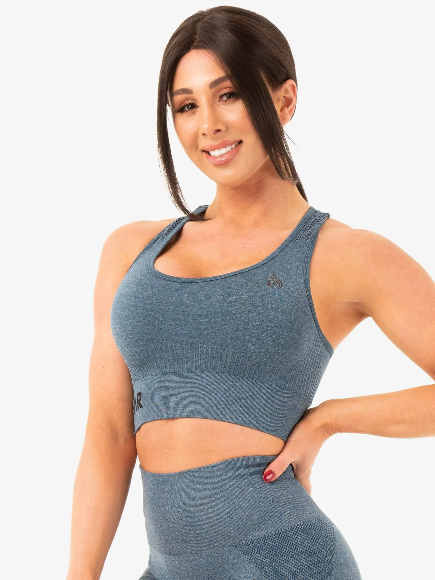 Seamless Staples Sports Bra - Teal Marl sold by Ryderwear product image thumbnail 3