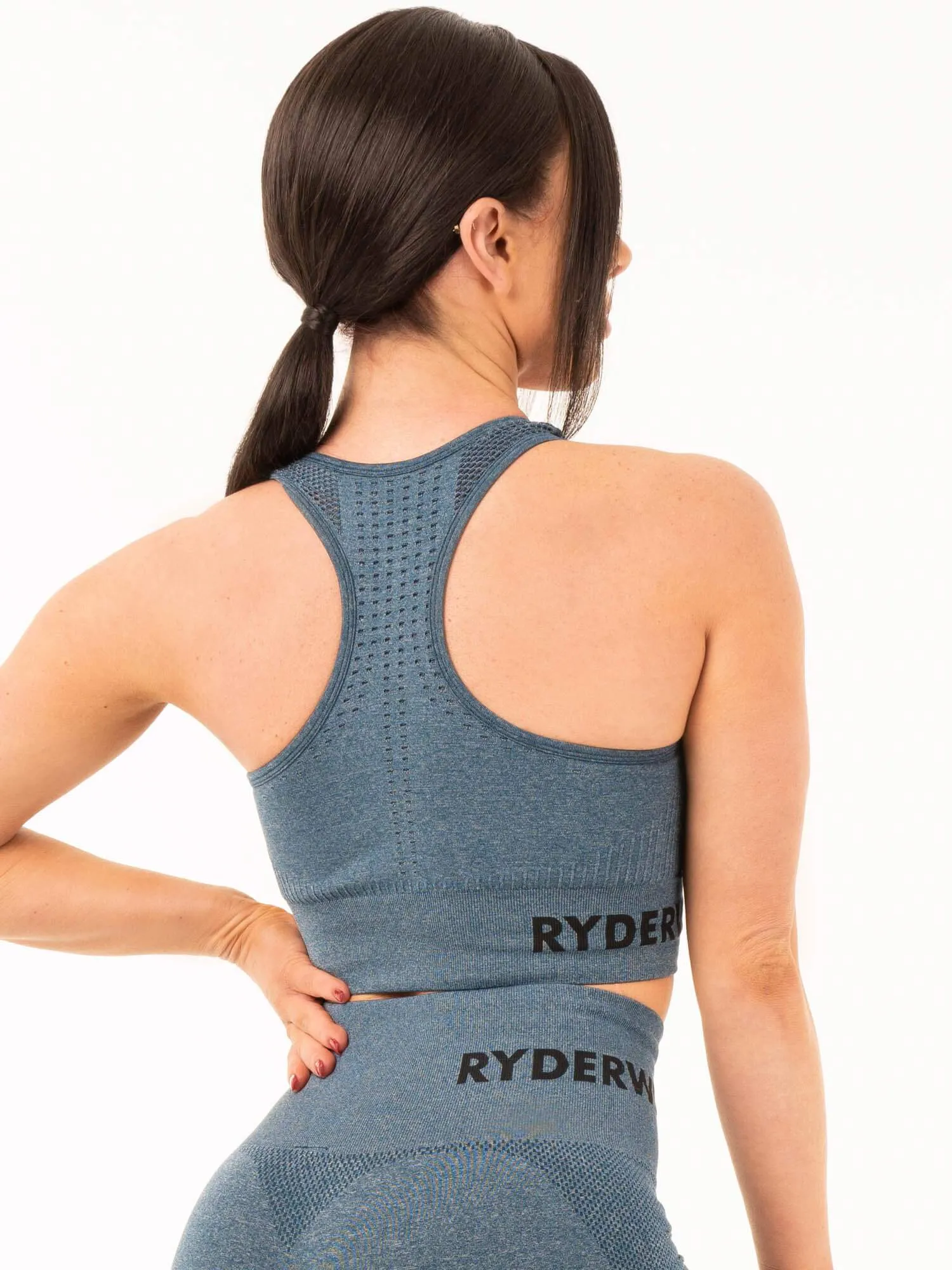 Seamless Staples Sports Bra - Teal Marl sold by Ryderwear product image thumbnail 2