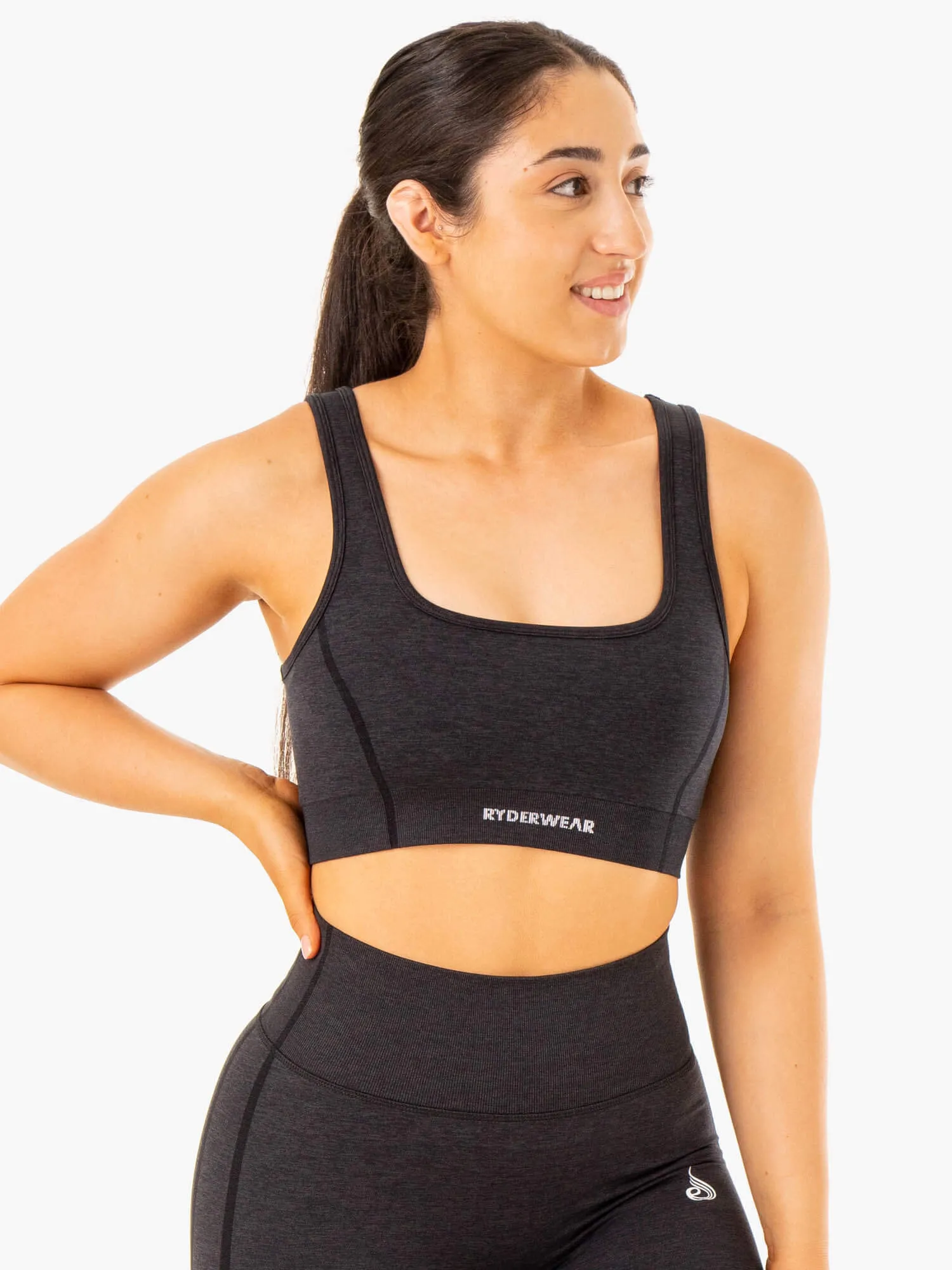Enhance Seamless Sports Bra - Black sold by Ryderwear