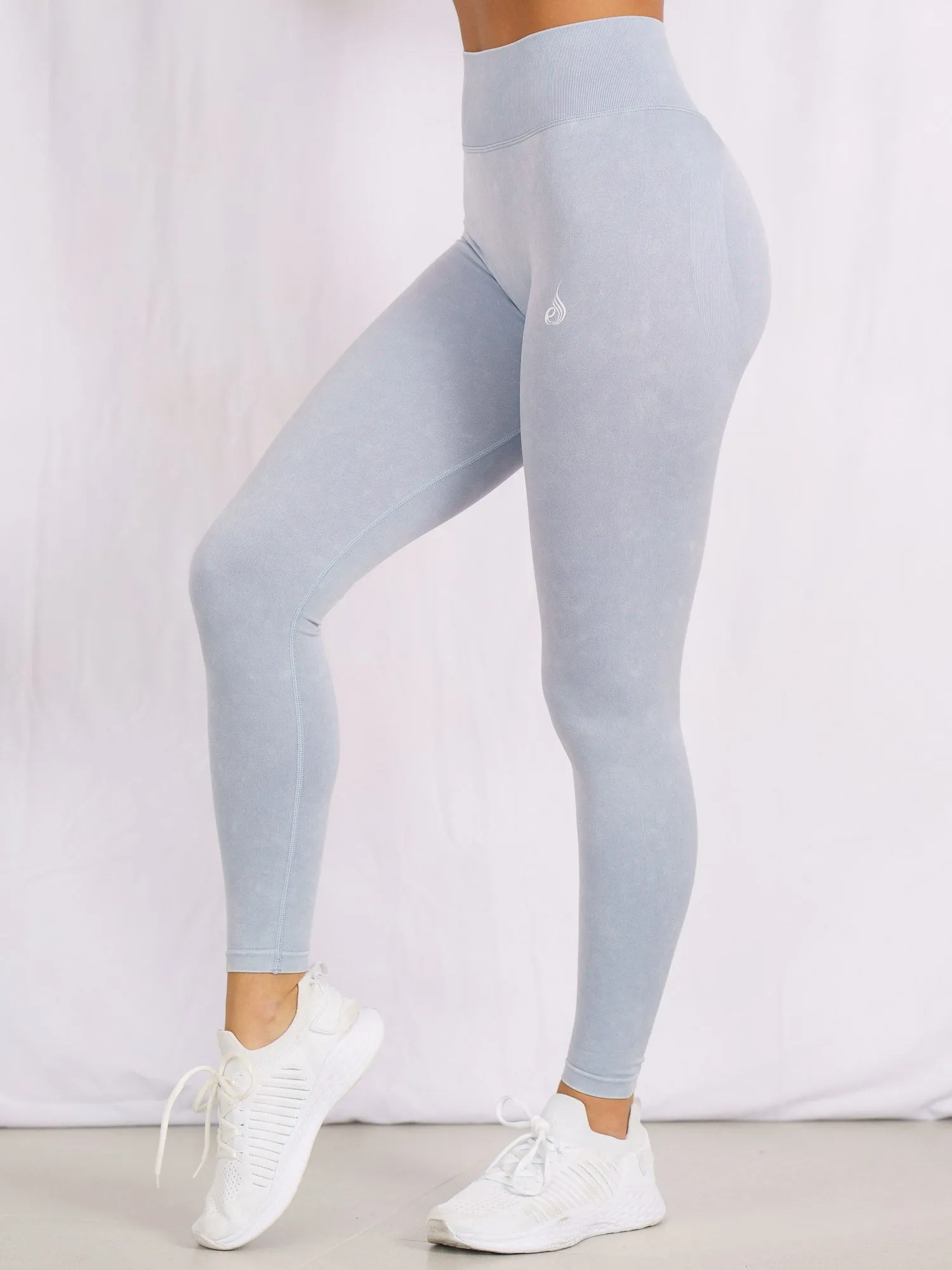 Stonewash Scrunch Seamless Leggings - Dusty Blue Stonewash sold by Ryderwear product image thumbnail 2