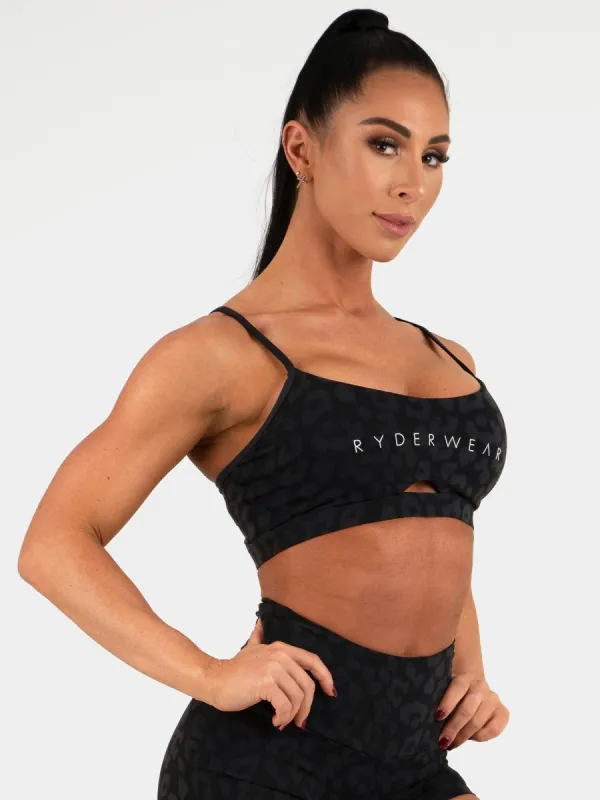 Animal Sports Bra - Leopard Black sold by Ryderwear