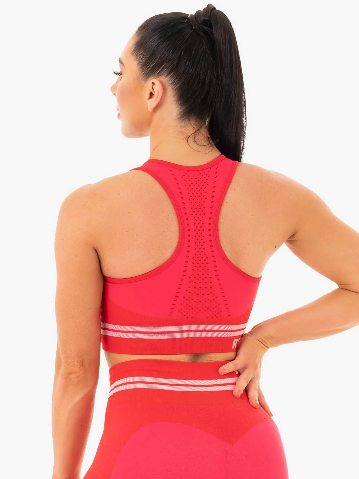 Freestyle Seamless Longline Sports Bra - Red sold by Ryderwear product image thumbnail 2