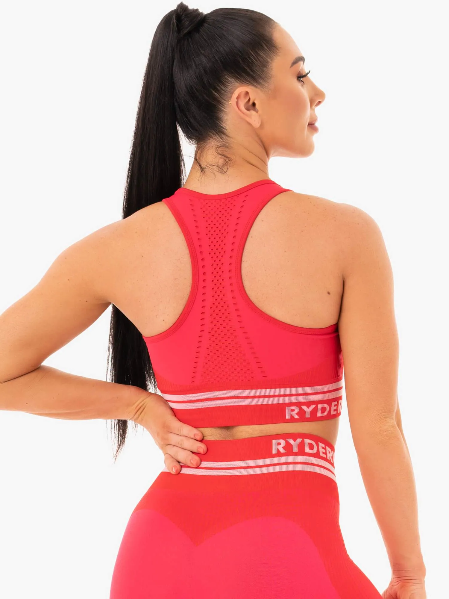 Freestyle Seamless Longline Sports Bra - Red sold by Ryderwear product image thumbnail 4