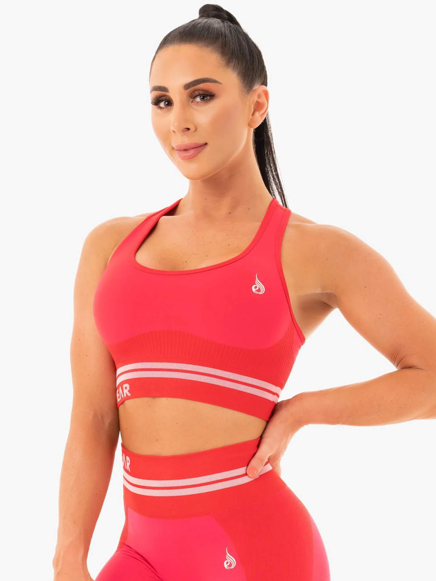 Freestyle Seamless Longline Sports Bra - Red sold by Ryderwear product image thumbnail 3