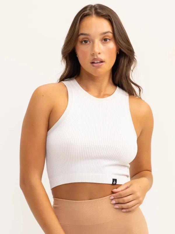 Lift 2.0 Rib Seamless Tank - White/Nude sold by Ryderwear