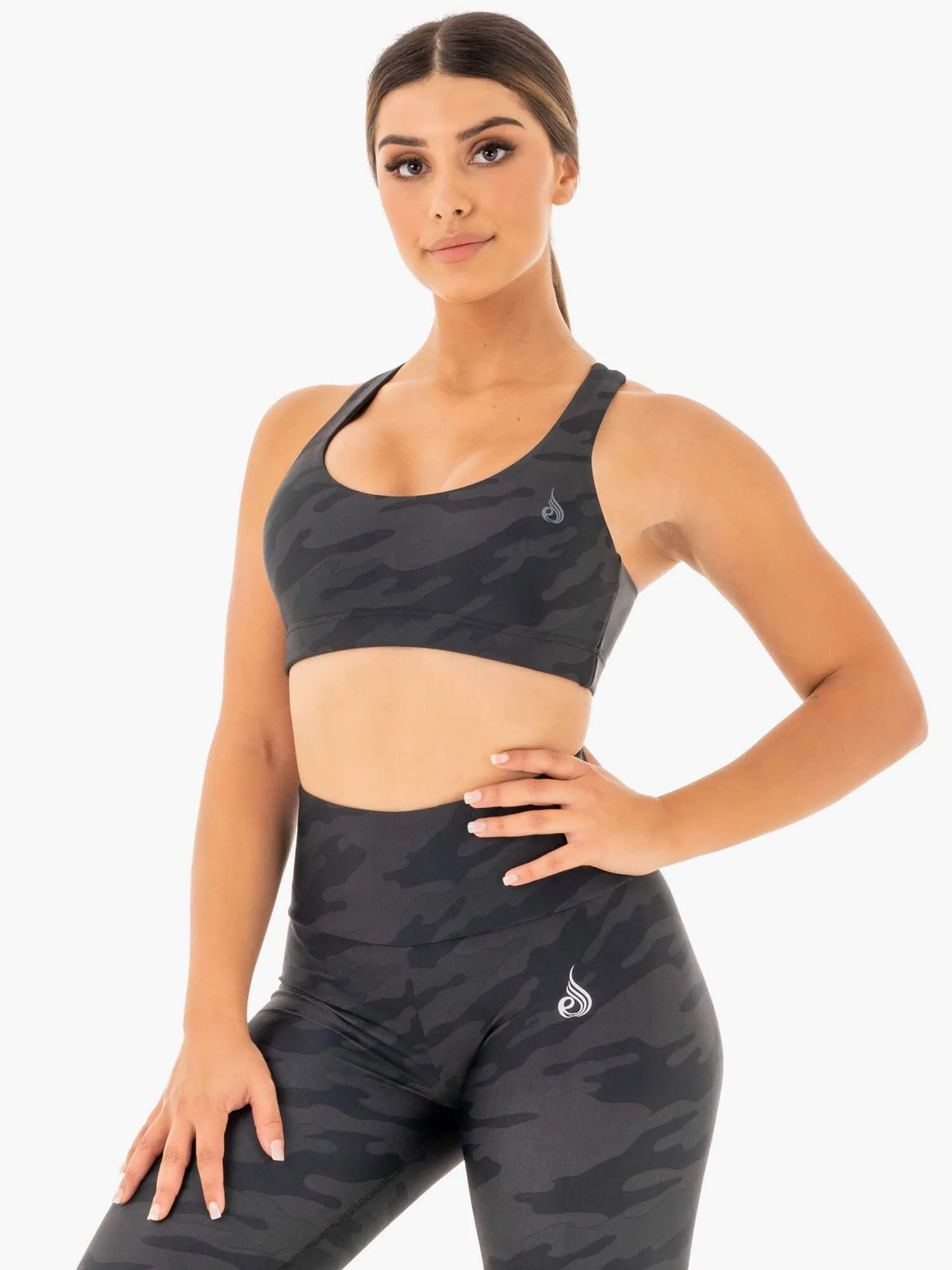 Camo Sports Bra - Black Camo sold by Ryderwear product image thumbnail 2