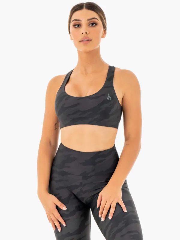 Camo Sports Bra - Black Camo sold by Ryderwear