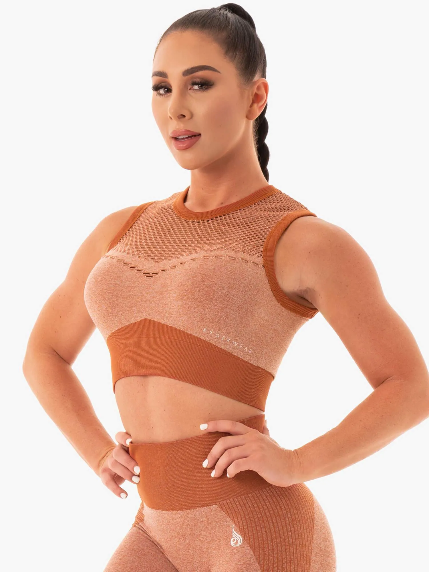 Oasis Seamless Crop Top - Desert Rust sold by Ryderwear product image thumbnail 3