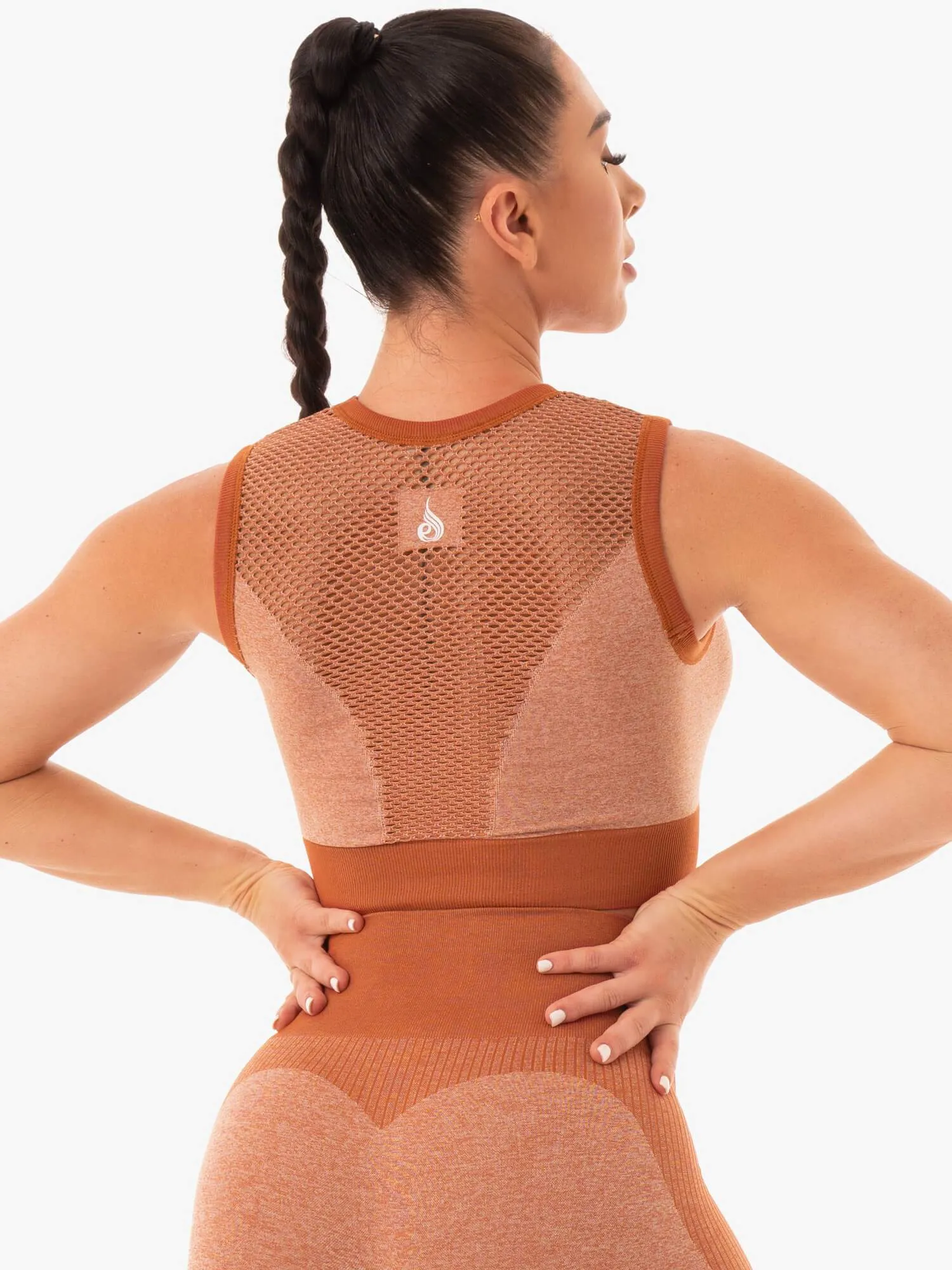 Oasis Seamless Crop Top - Desert Rust sold by Ryderwear product image thumbnail 4