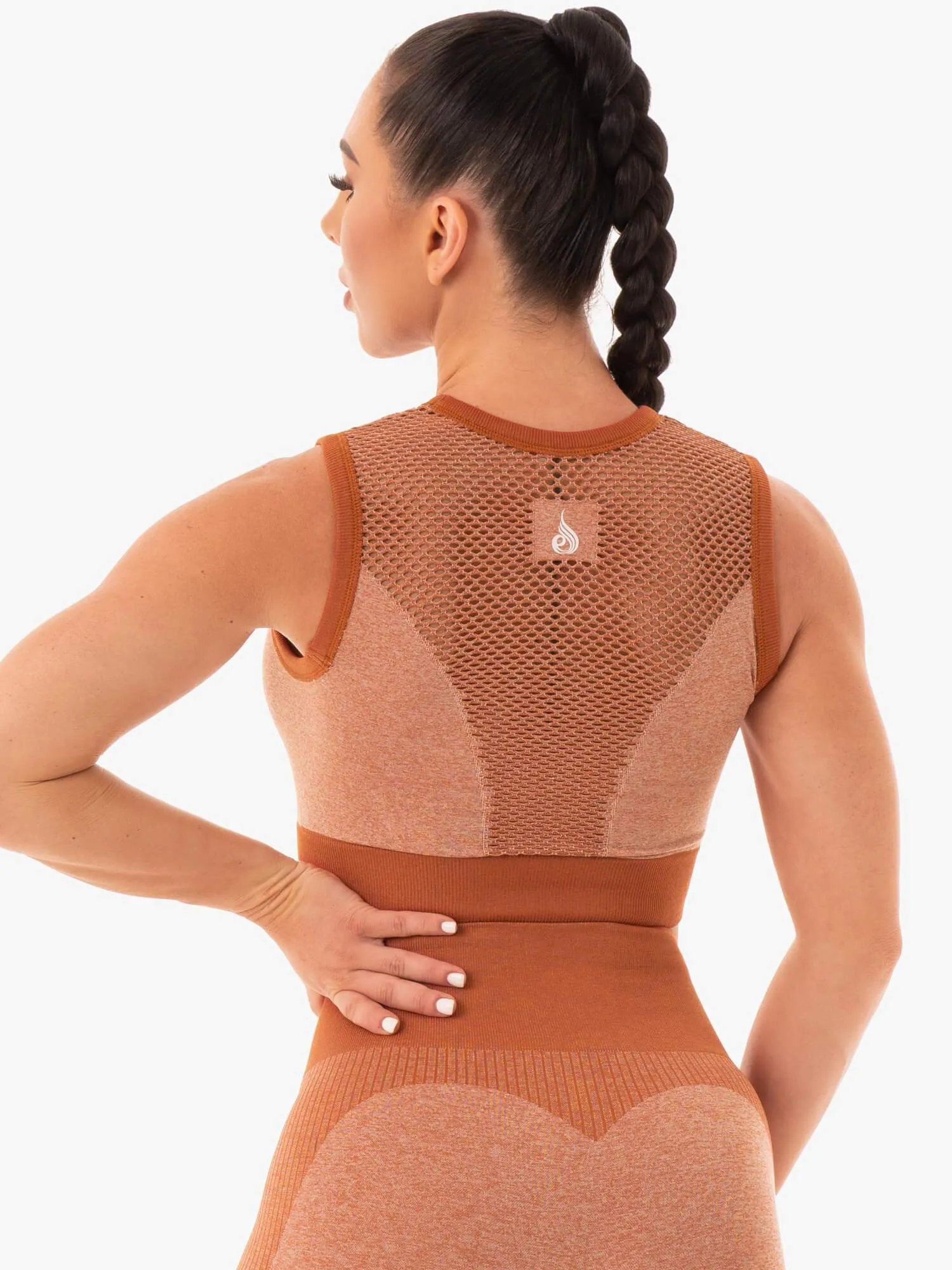Oasis Seamless Crop Top - Desert Rust sold by Ryderwear product image thumbnail 2