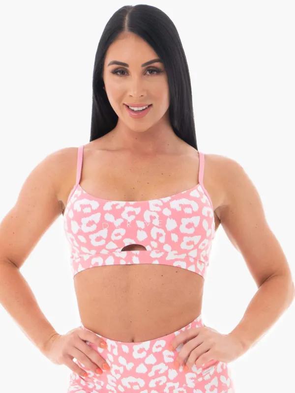 Animal Sports Bra - Pink Leopard sold by Ryderwear