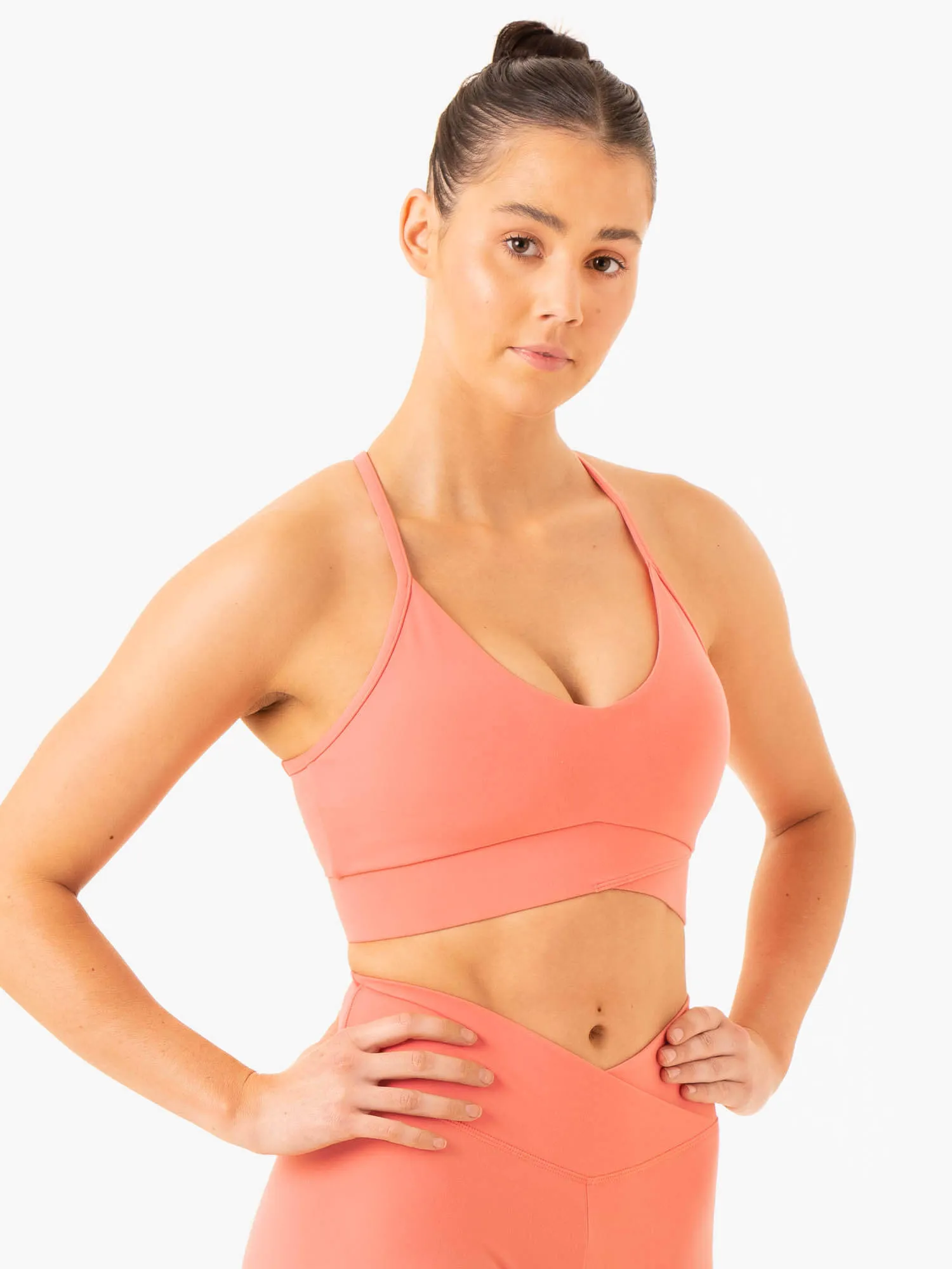Serene Cross Over Sports Bra - Rose Pink sold by Ryderwear product image thumbnail 3