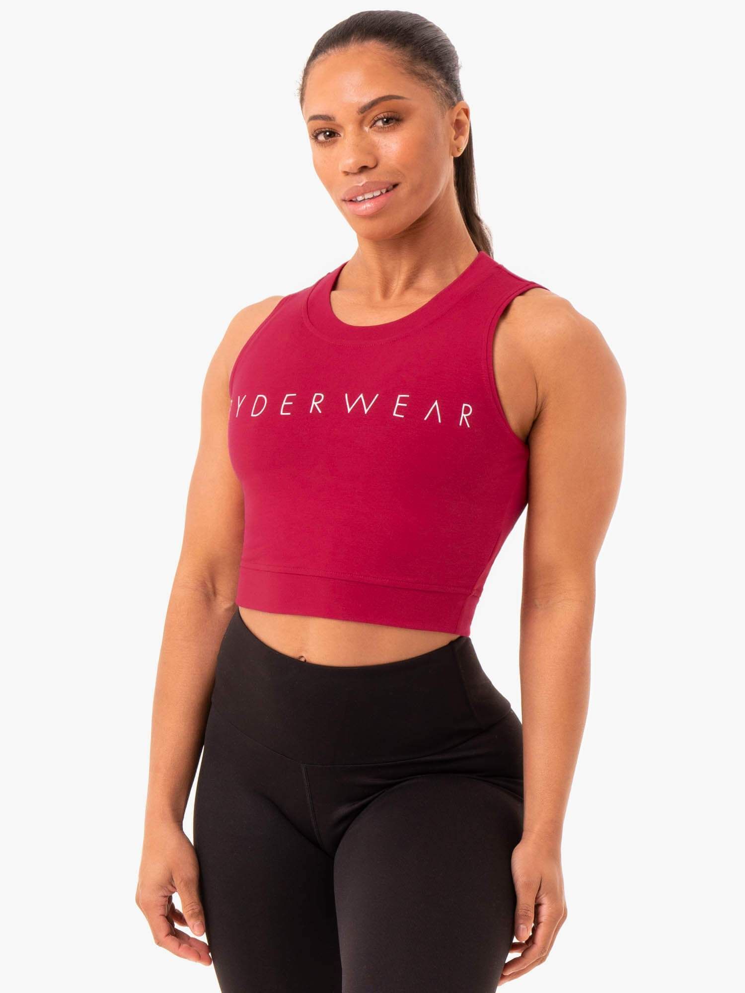 Motion Crop Top - Wine Red sold by Ryderwear
