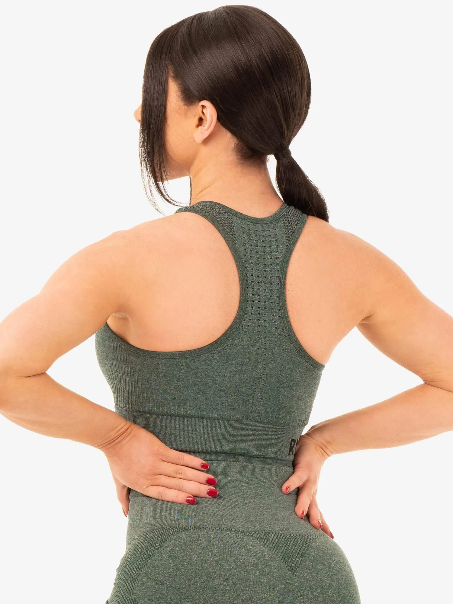 Seamless Staples Sports Bra - Forest Green Marl sold by Ryderwear product image thumbnail 2