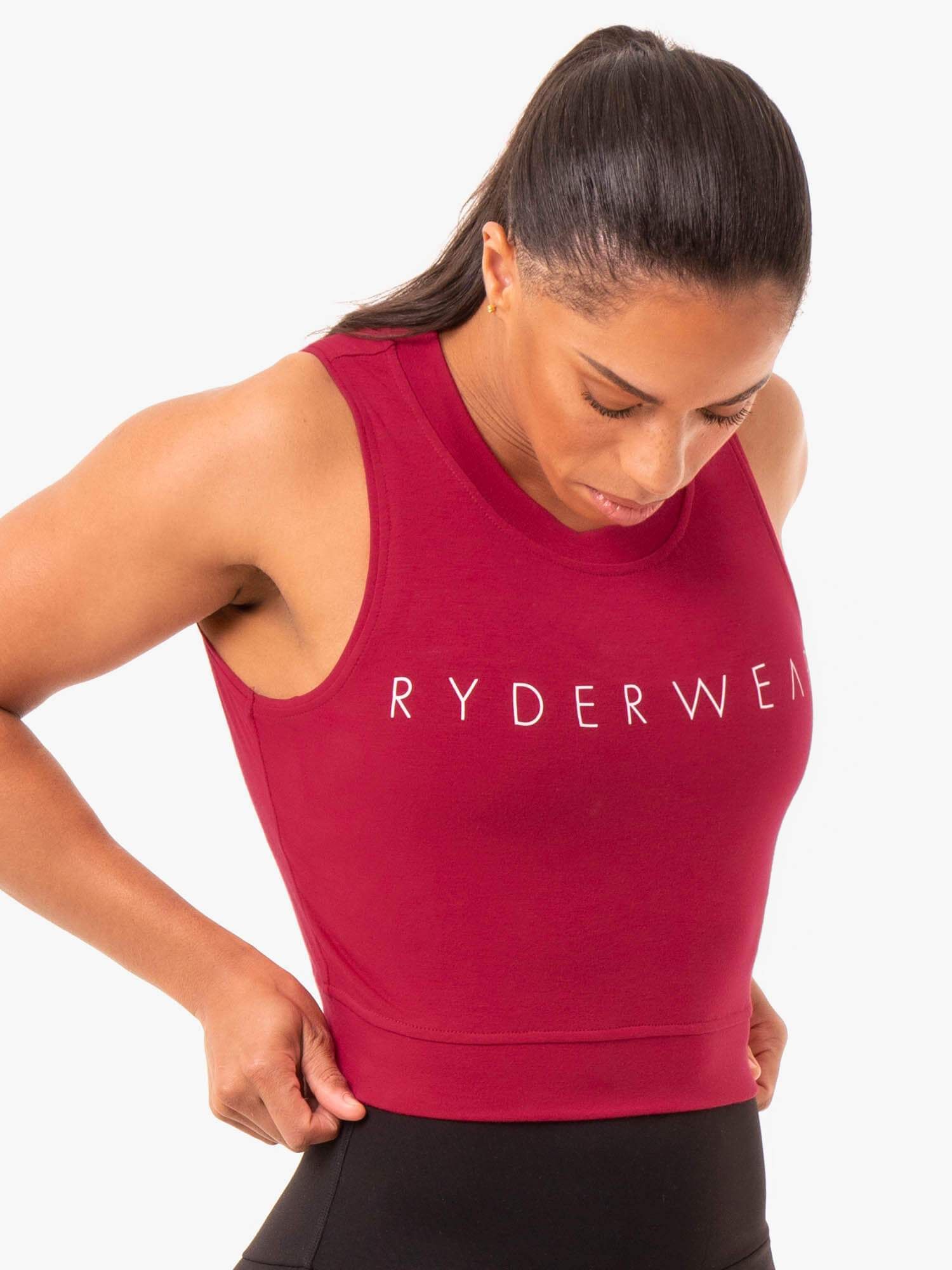 Motion Crop Top - Wine Red sold by Ryderwear product image thumbnail 3
