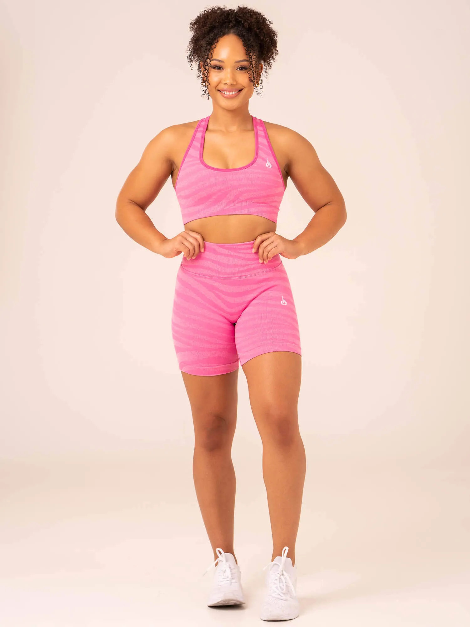 Zebra Seamless Sports Bra - Pink Zebra sold by Ryderwear product image thumbnail 5