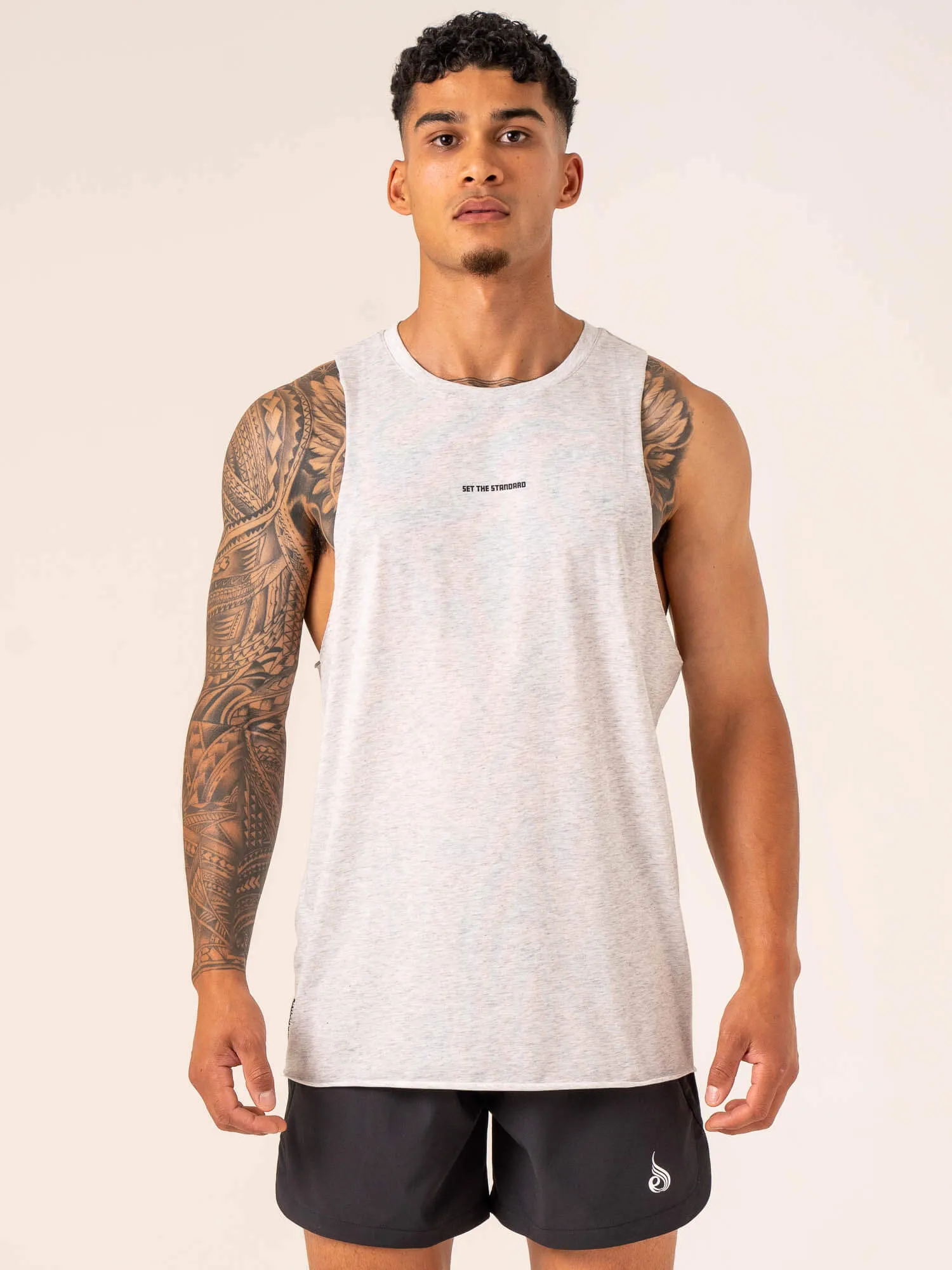 Emerge Drop Armhole Tank - Snow Grey Marl sold by Ryderwear product image thumbnail 3